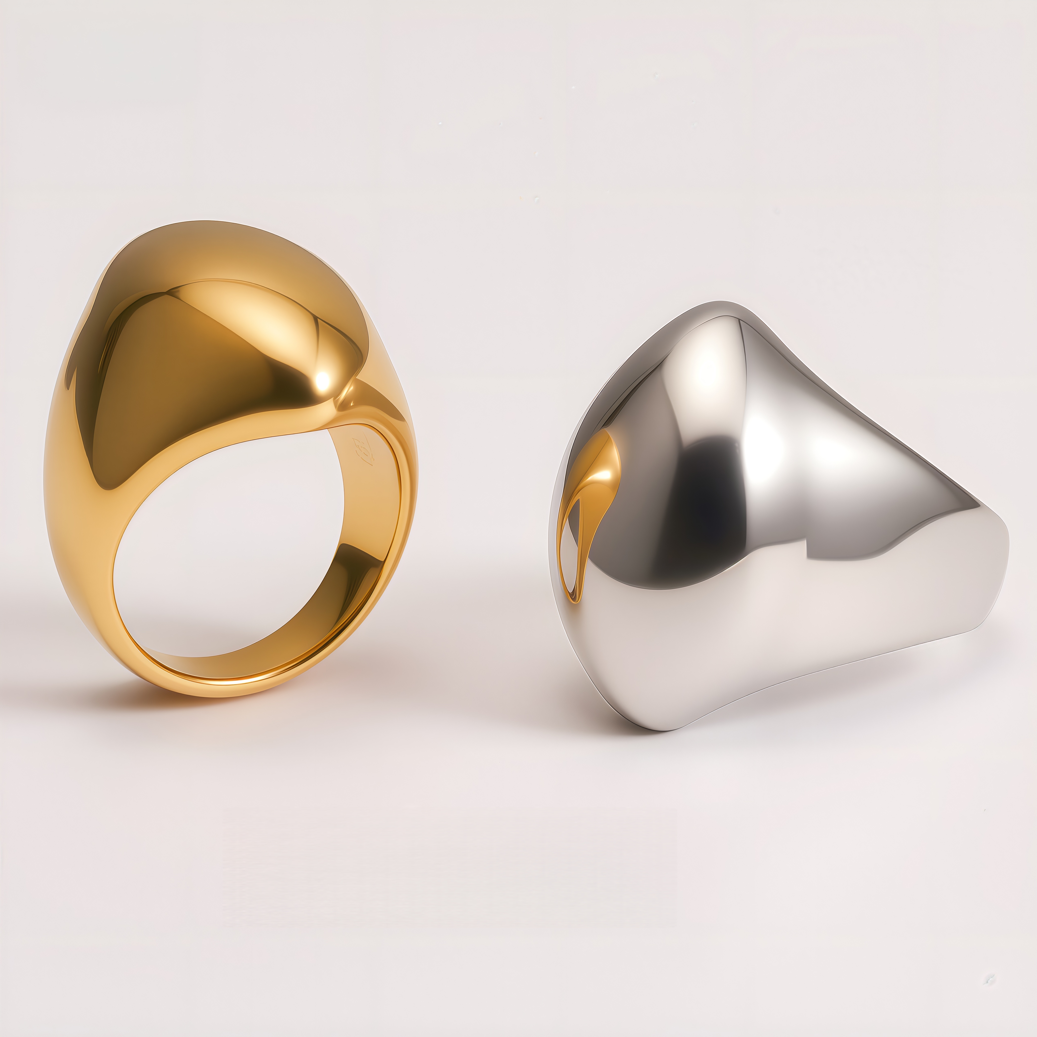 Simple Smooth Curve Stainless Steel Women's Ring | ML083