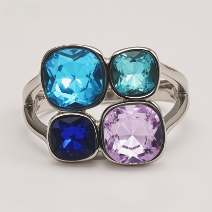 Multi-Color Gemstone Cluster Fashion Women's Ring | K003394