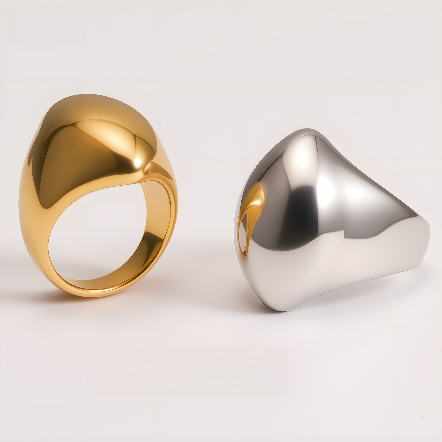 Simple Smooth Curve Stainless Steel Women's Ring | ML083