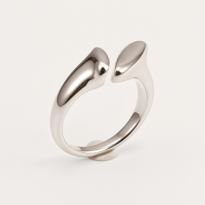 Modern Creative Stainless Steel Split Ring Women's Ring | N001047