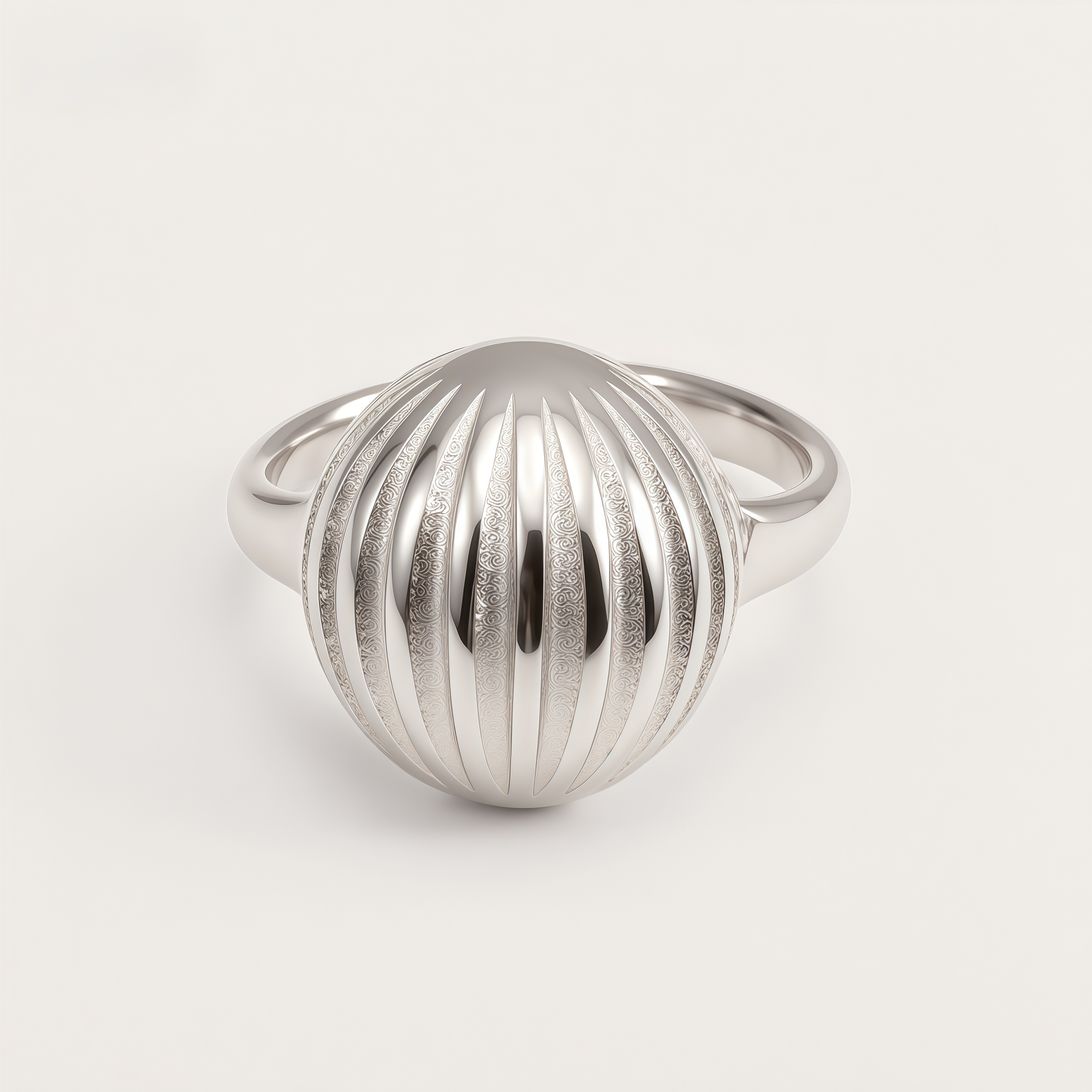 Fashion Engraved Shell Stainless Steel Ring | G003717