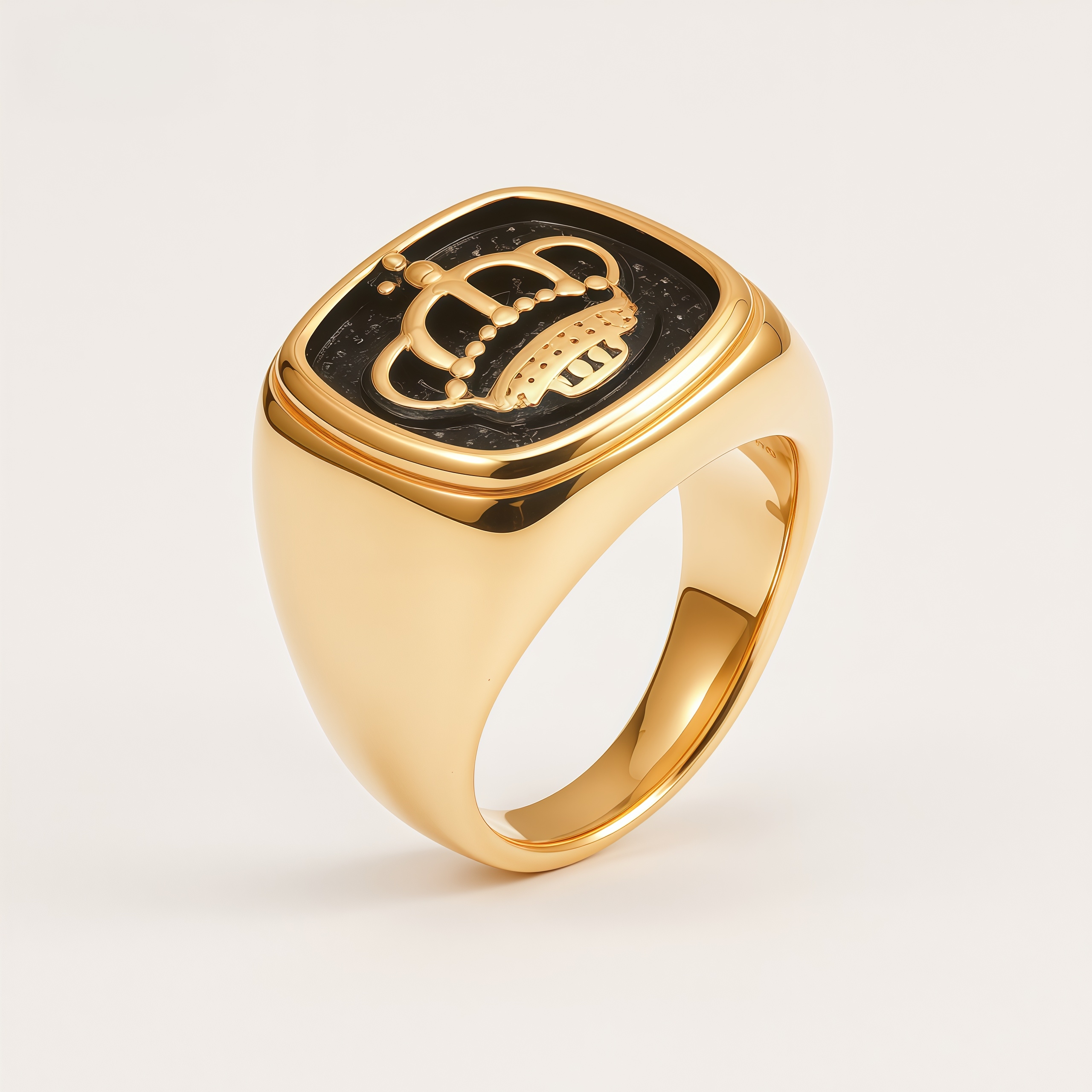 Vintage Gold Plated Crown Stainless Steel Hypoallergenic Men's Ring | DZ992