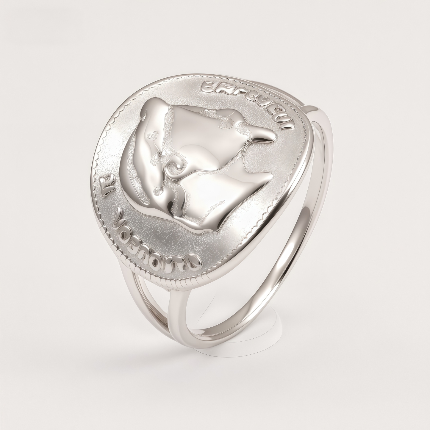 Stainless Steel Vintage Napoleon Coin Embossed - Retro Style Men's Ring