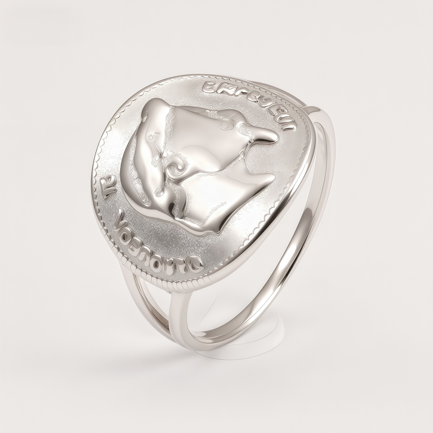 Stainless Steel Vintage Napoleon Coin Embossed - Retro Style Men's Ring