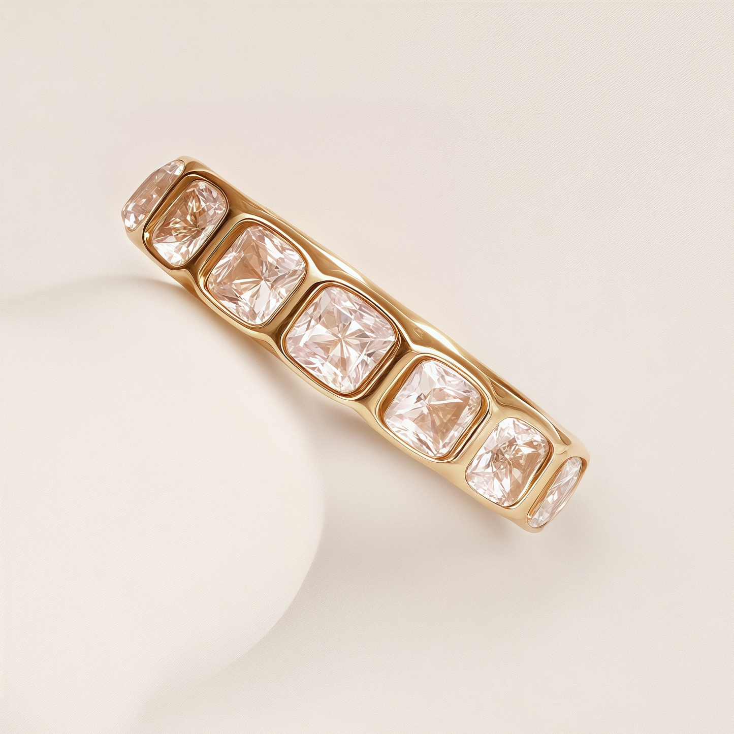 Diamond - Inlaid Wide Stainless Steel Unique Women's Ring | N001948J-JinBaoJewerly