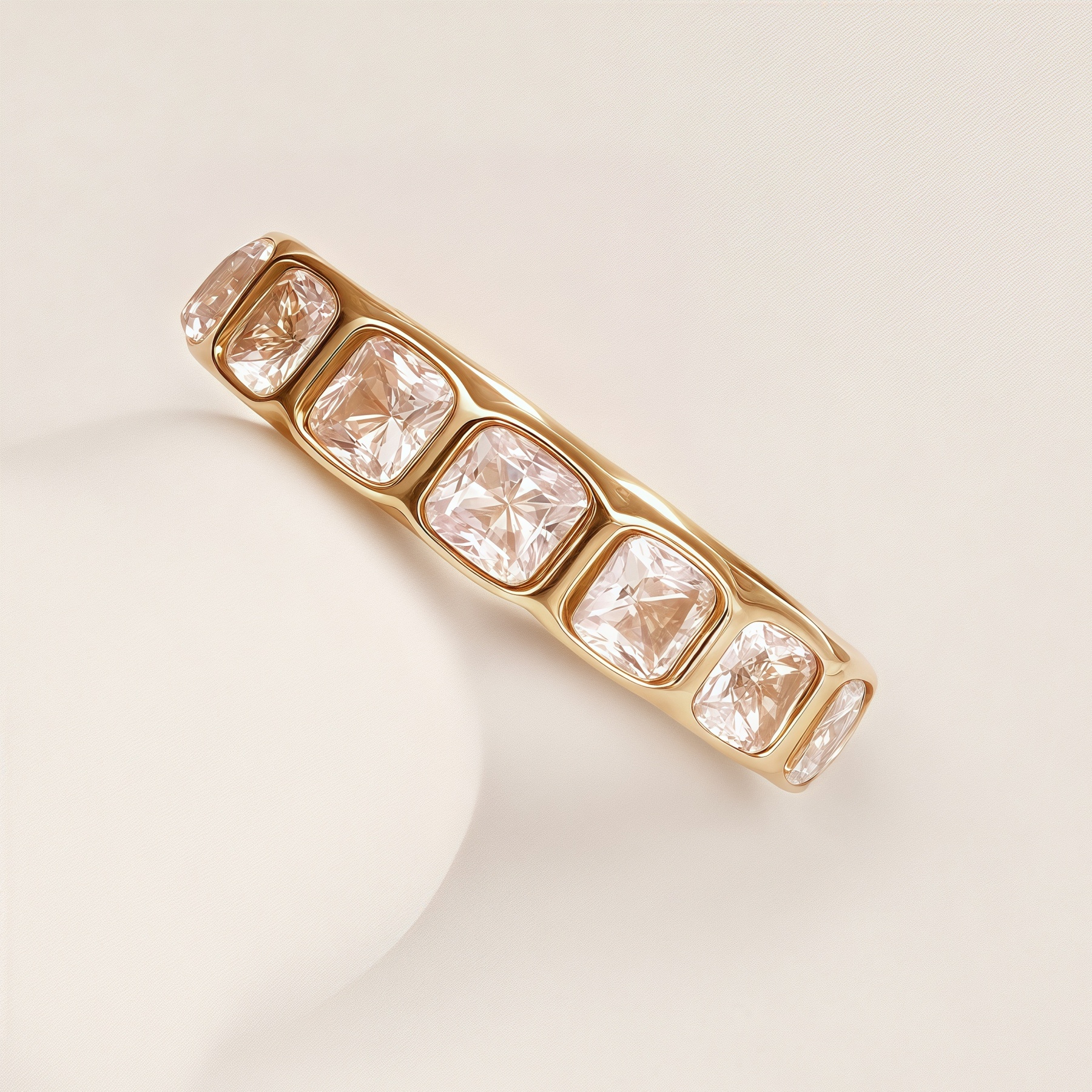 Diamond - Inlaid Wide Stainless Steel Unique Women's Ring | N001948J-JinBaoJewerly