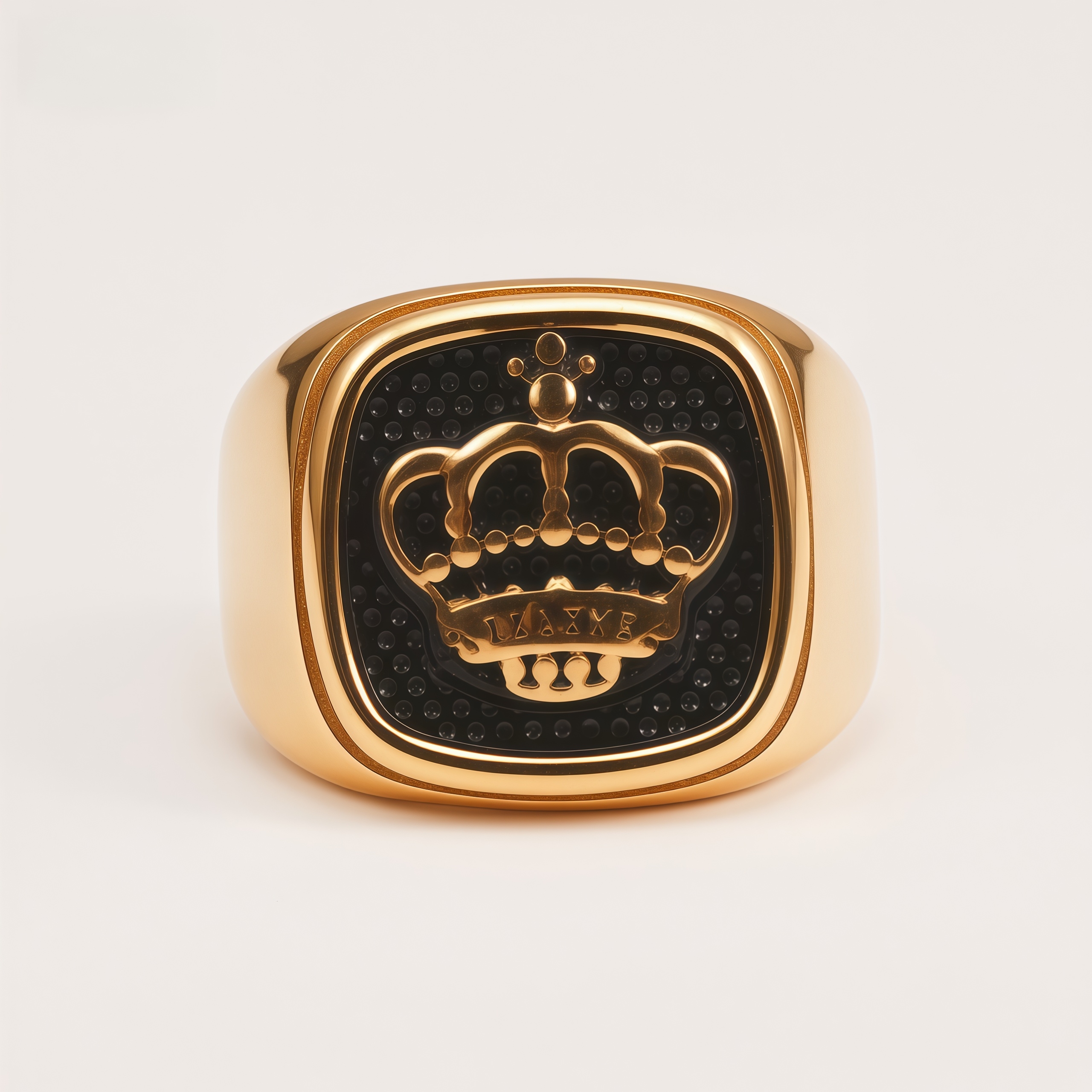 Vintage Gold Plated Crown Stainless Steel Hypoallergenic Men's Ring | DZ992