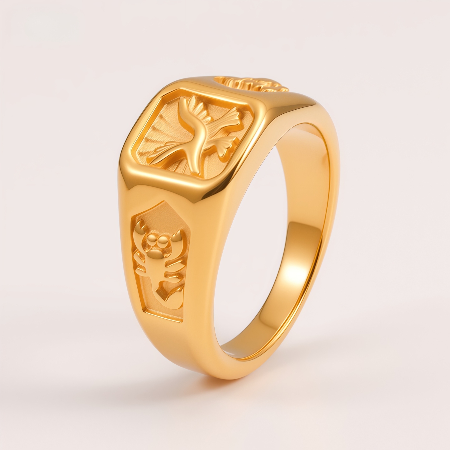 Simple Retro Eagle Seal Men's Ring | DZ314
