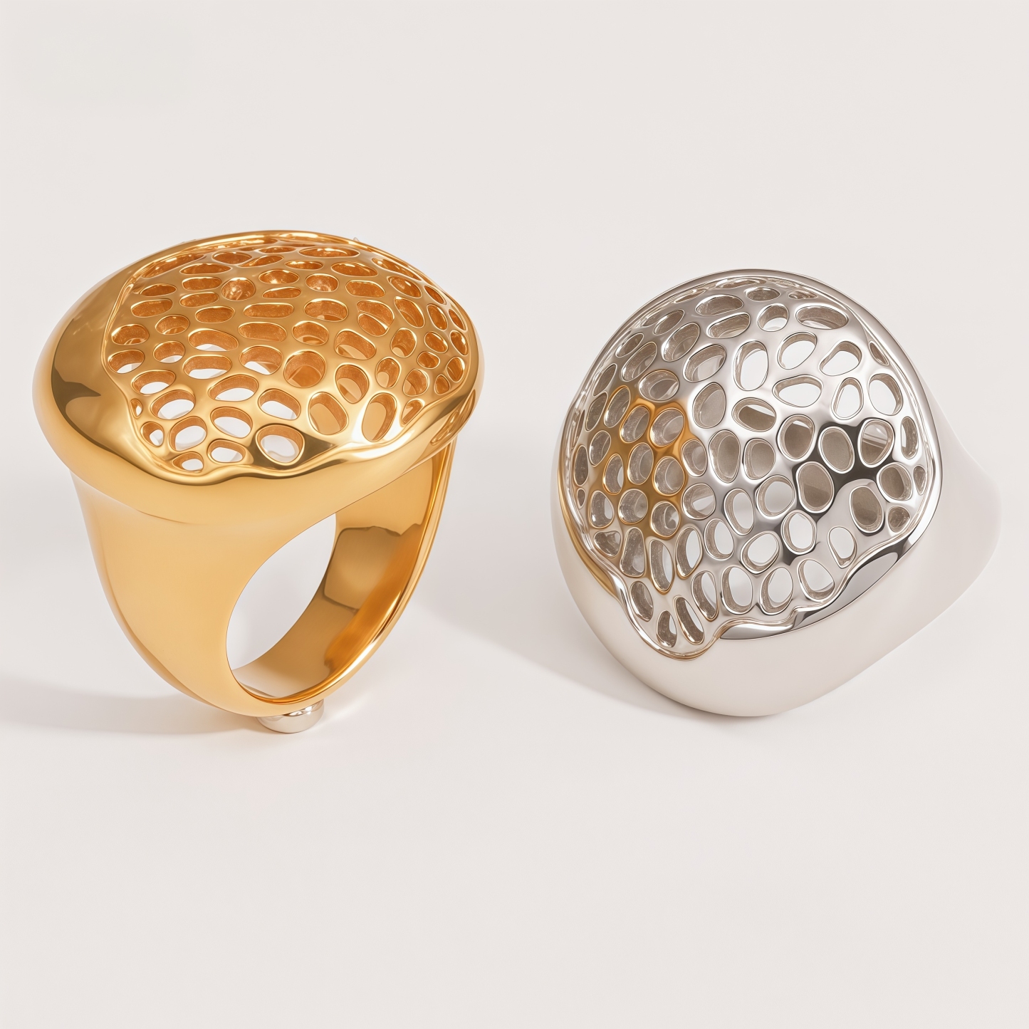 Honeycomb design stainless steel ring Women's ring | ML073