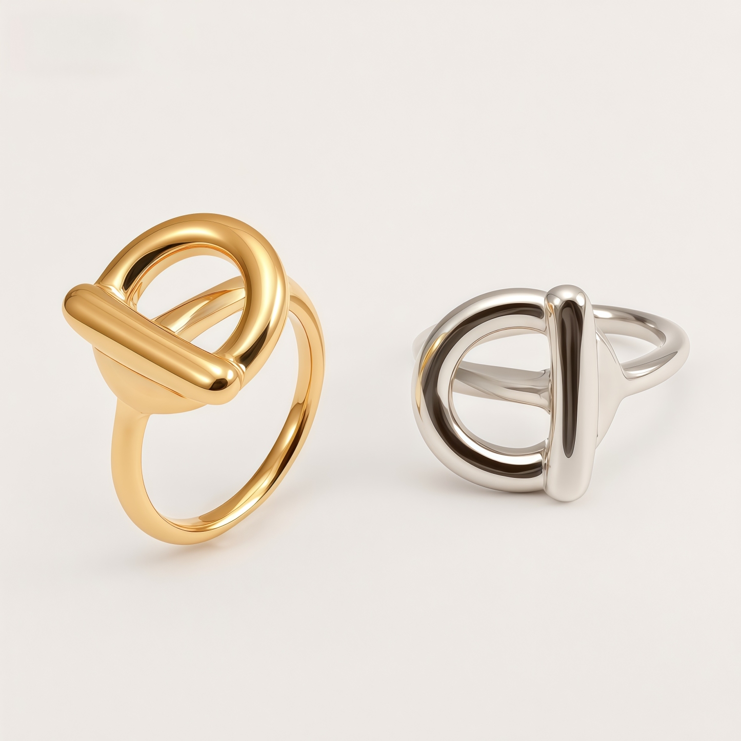 Belt buckle design simple women's stainless steel ring | N00661