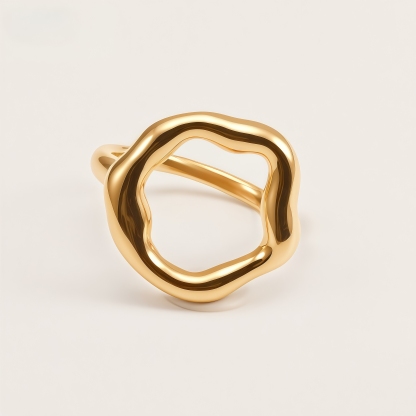 Unique Irregular Geometric Stainless Steel Ring for Women | G00425