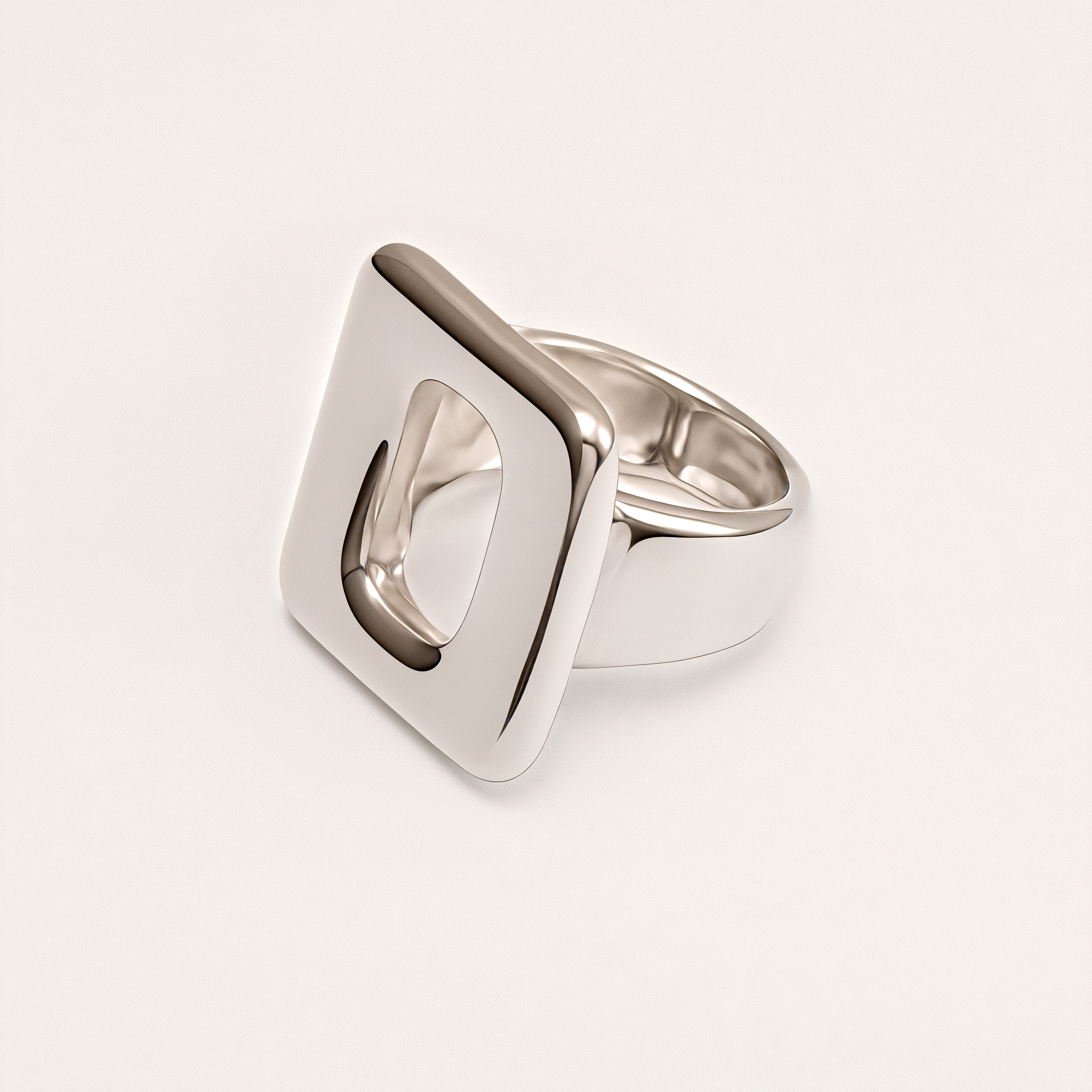 Stainless Steel Geometric Hollow-out Ring, Minimalist and Stylish, Adjustable, Unique Jewelry for Women | G004132-JinBaoJewerly