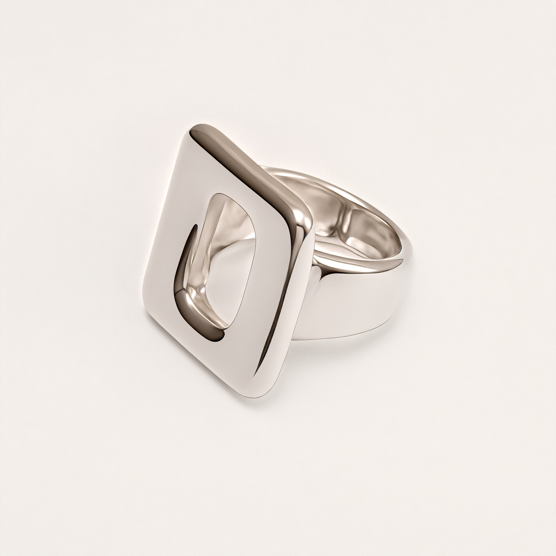 Stainless Steel Geometric Hollow-out Ring, Minimalist and Stylish, Adjustable, Unique Jewelry for Women | G004132-JinBaoJewerly