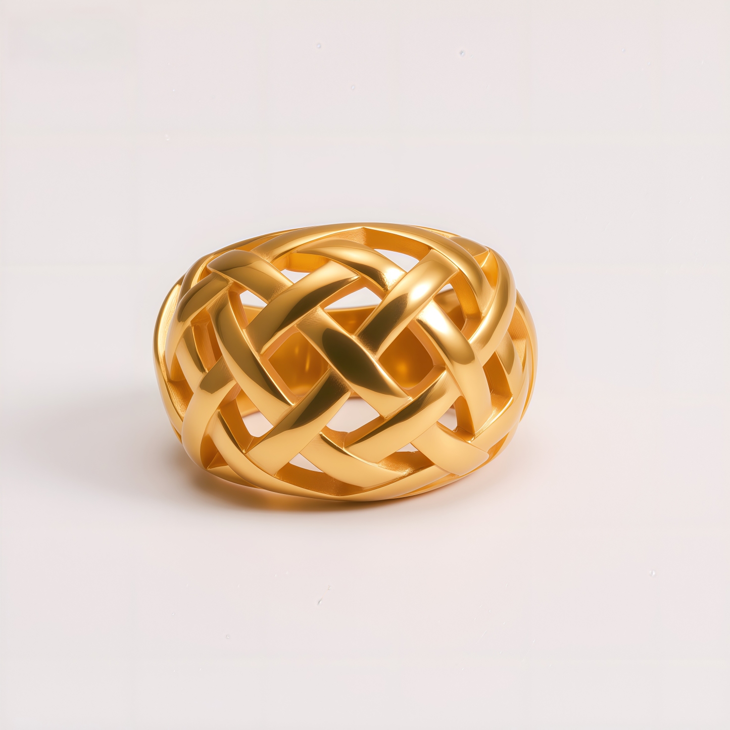 Chic Stainless Steel Woven Texture Ring for Women | ML058
