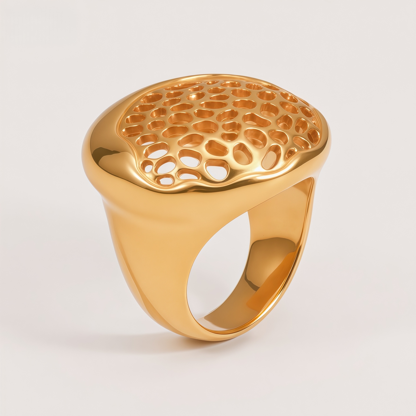 Honeycomb design stainless steel ring Women's ring | ML073-JinBaoJewerly