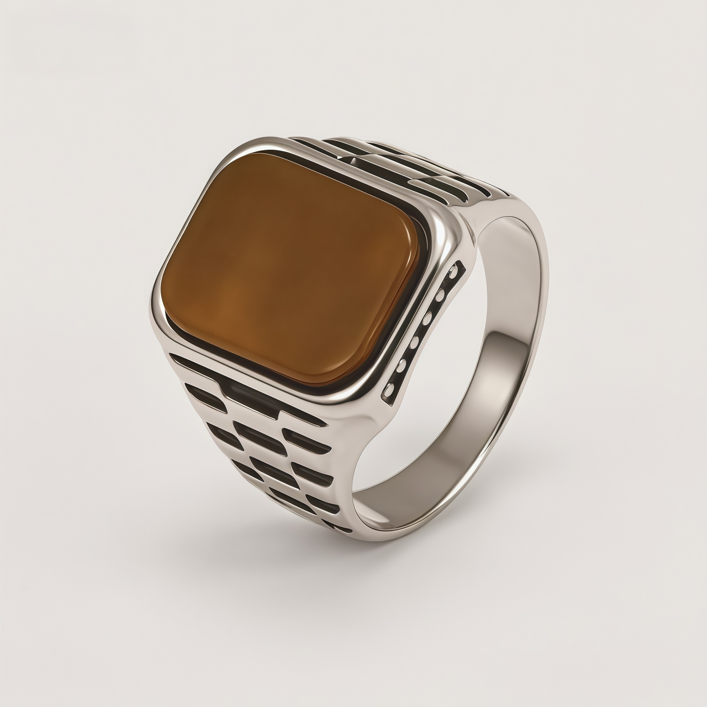 Unique Geometric Braided Stainless Steel Women's Ring | G00545