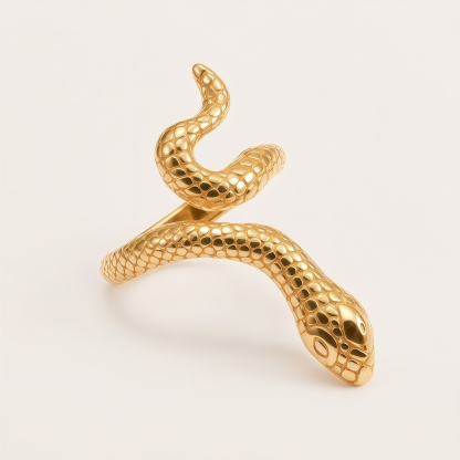 Stainless Steel Snake Design Vintage Animal Ring for Women | DZ1845