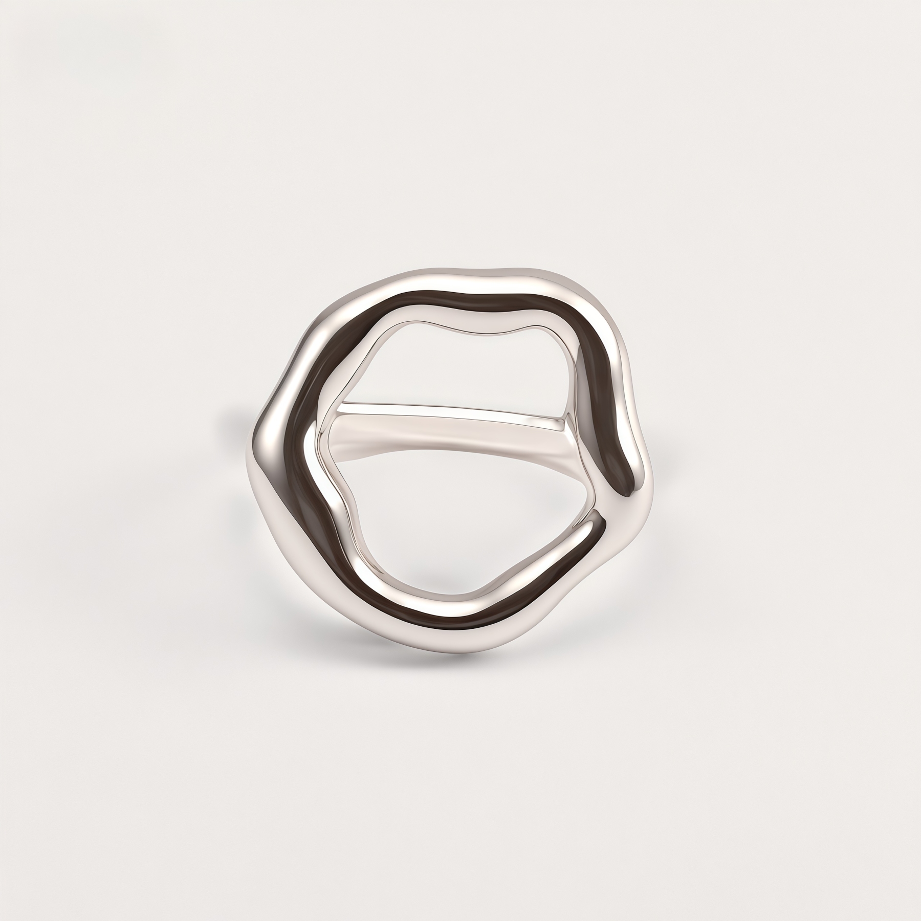 Unique Irregular Geometric Stainless Steel Ring for Women | G00425