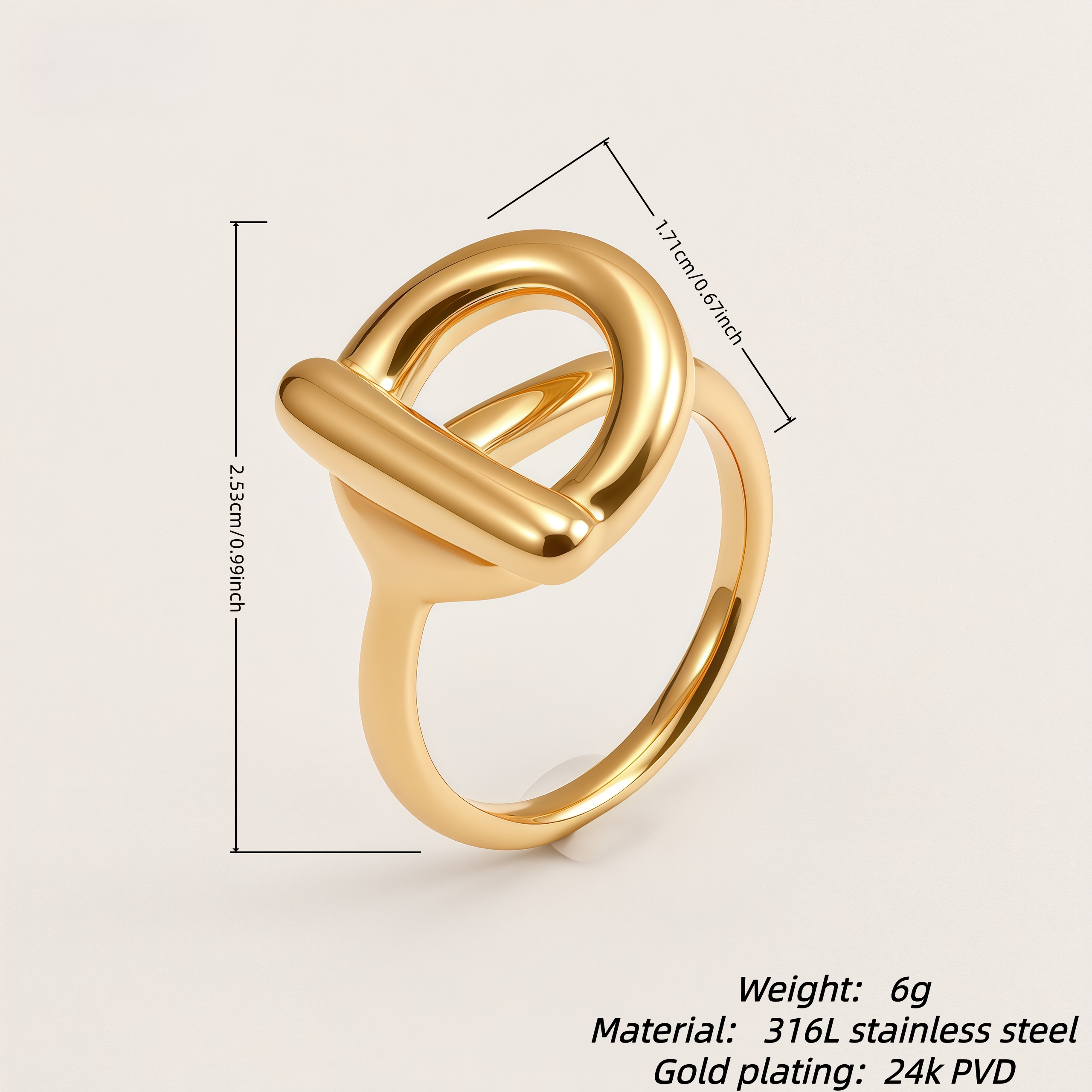 Belt buckle design simple women's stainless steel ring | N00661