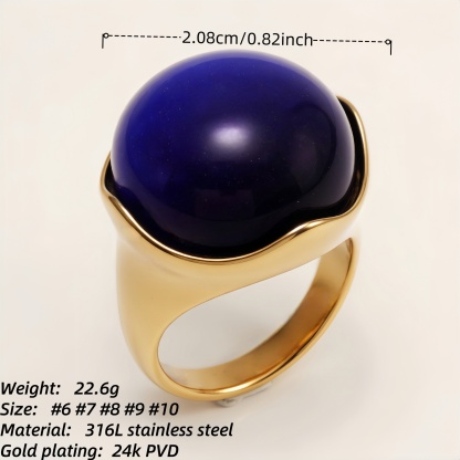 Multi - colored Gemstone Gold Ball Ring, Fashionable and Unique Women's Ring | BL87JS-JinBaoJewerly