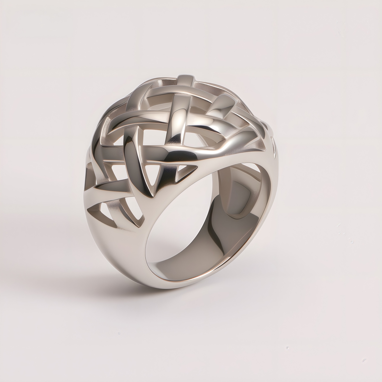 Chic Stainless Steel Woven Texture Ring for Women | ML058