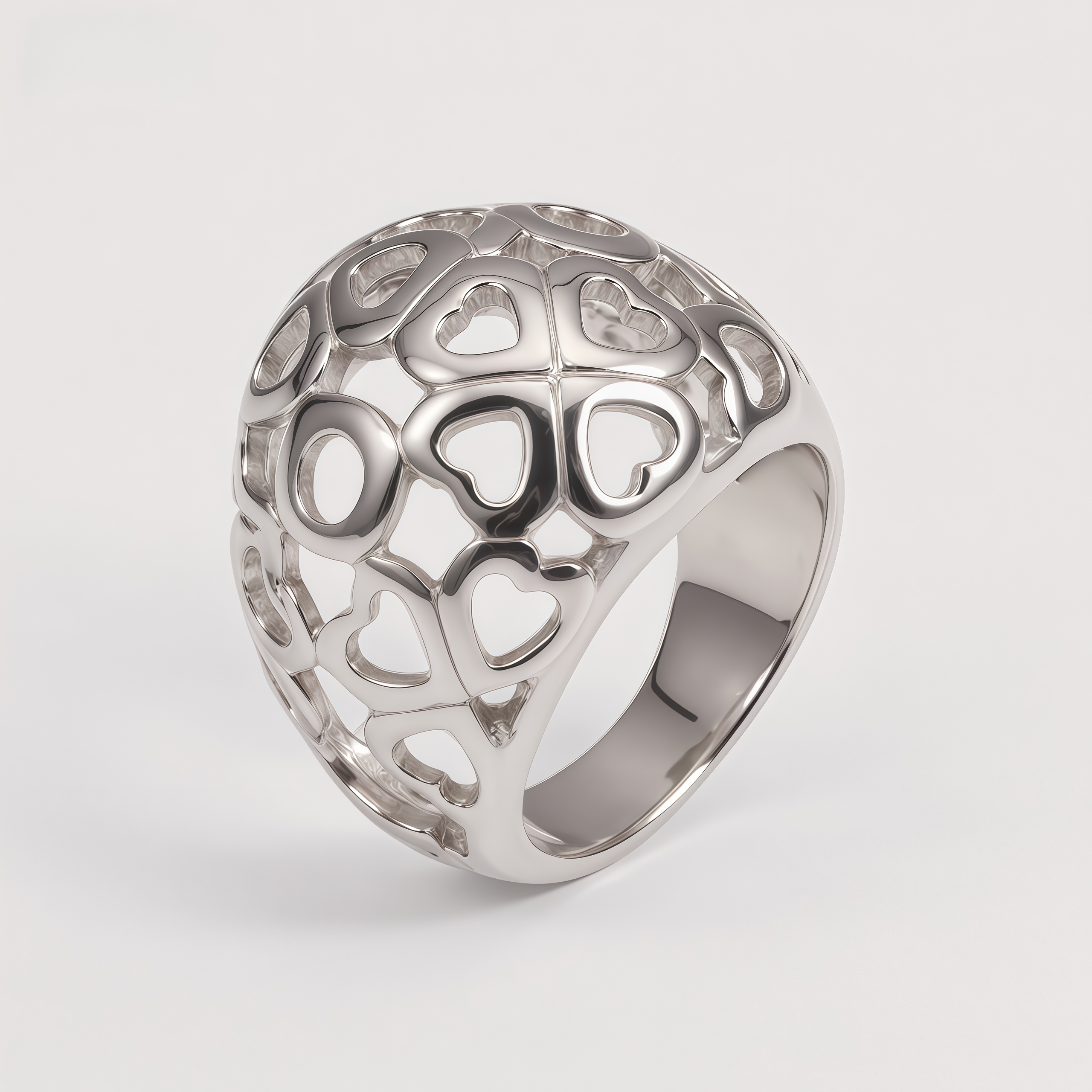 Elegant Heart Shaped Openwork Ring for Women | G00348T