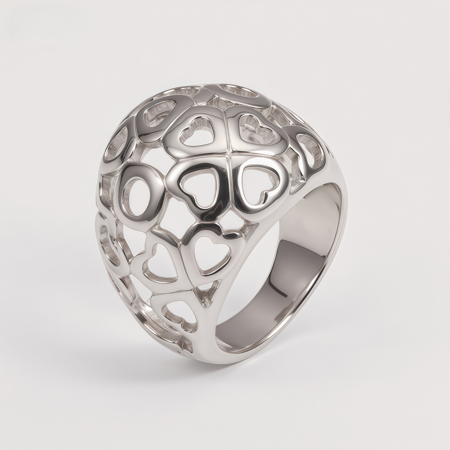 Elegant Heart Shaped Openwork Ring for Women | G00348T