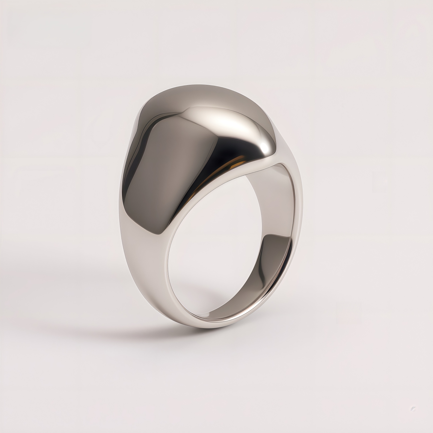 Simple Smooth Curve Stainless Steel Women's Ring | ML083