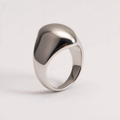 Simple Smooth Curve Stainless Steel Women's Ring | ML083