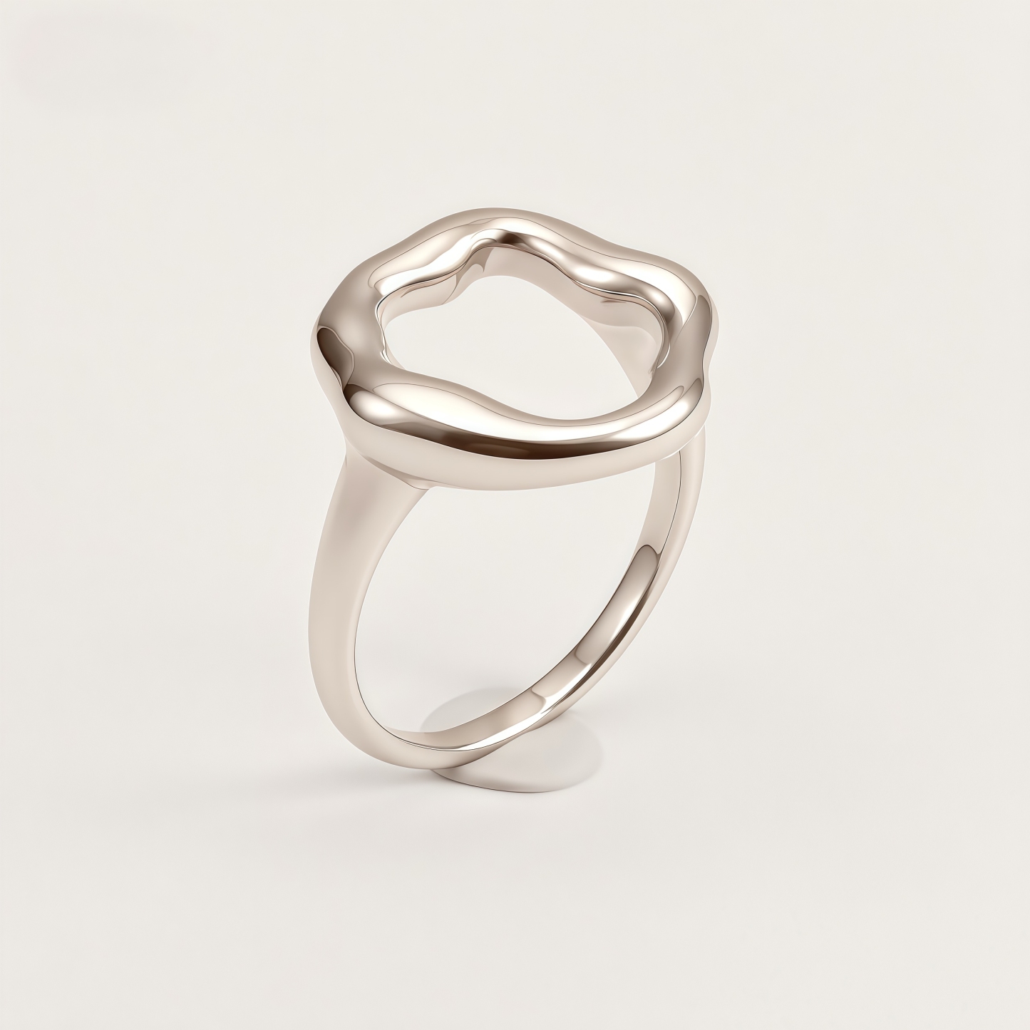 Unique Irregular Geometric Stainless Steel Ring for Women | G00425