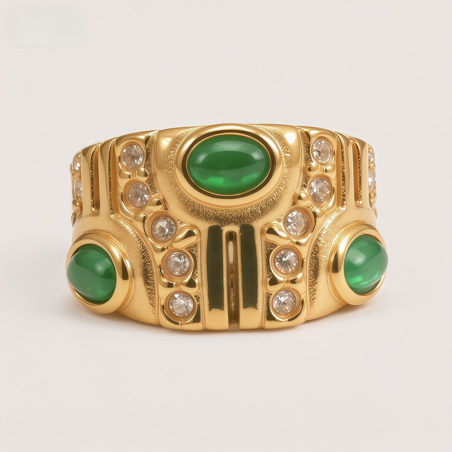 Women's Gold-Tone Vintage Cat's Eye Stone Fashion Ring