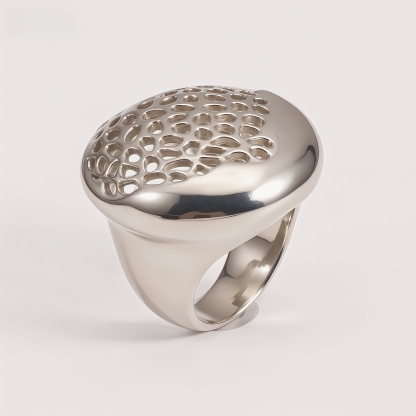 Honeycomb design stainless steel ring Women's ring | ML073