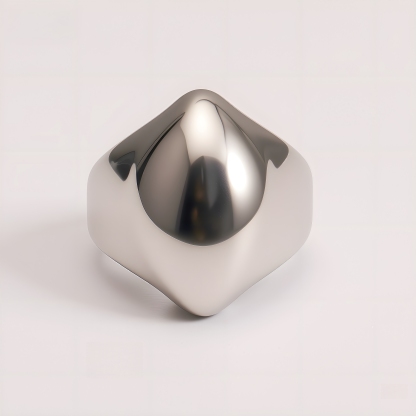 Simple Smooth Curve Stainless Steel Women's Ring | ML083