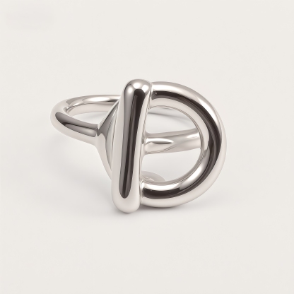 Belt buckle design simple women's stainless steel ring | N00661
