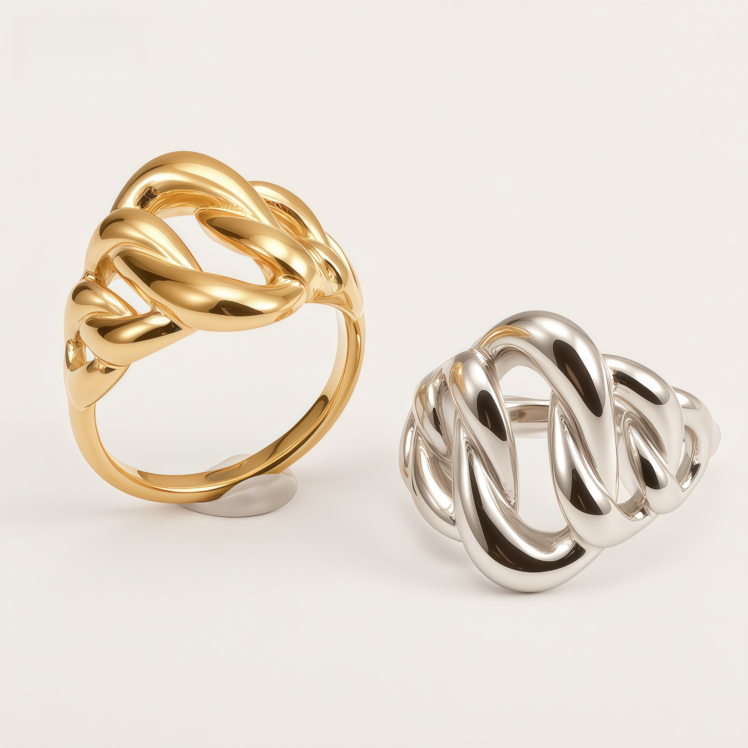  Unique Geometric Braided Stainless Steel Women's Ring | G00545