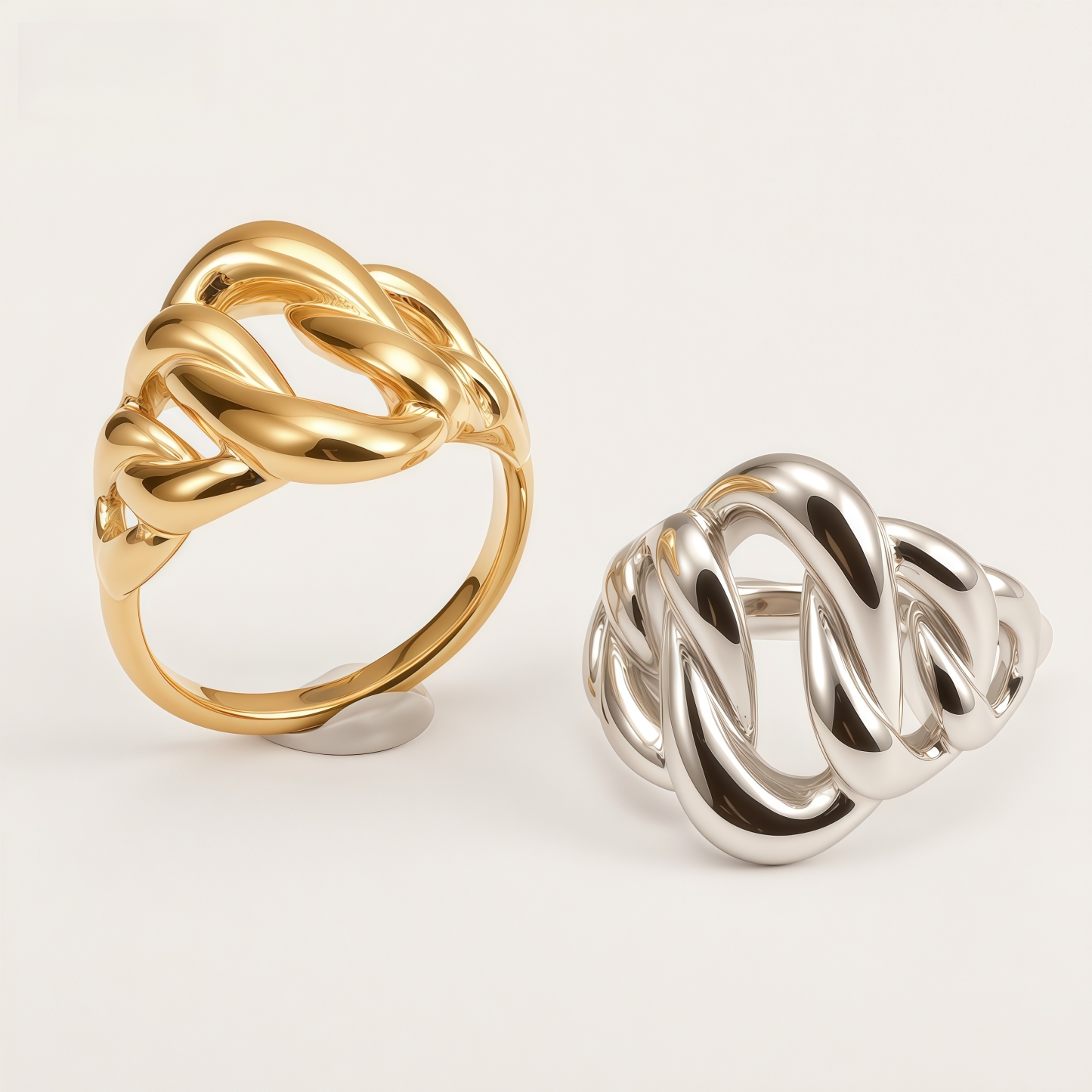  Unique Geometric Braided Stainless Steel Women's Ring | G00545