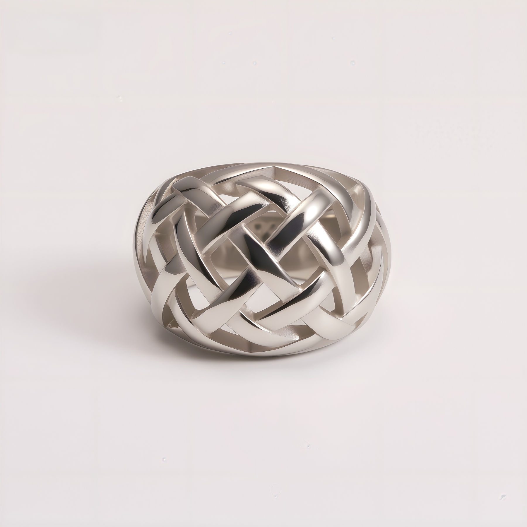 Chic Stainless Steel Woven Texture Ring for Women | ML058