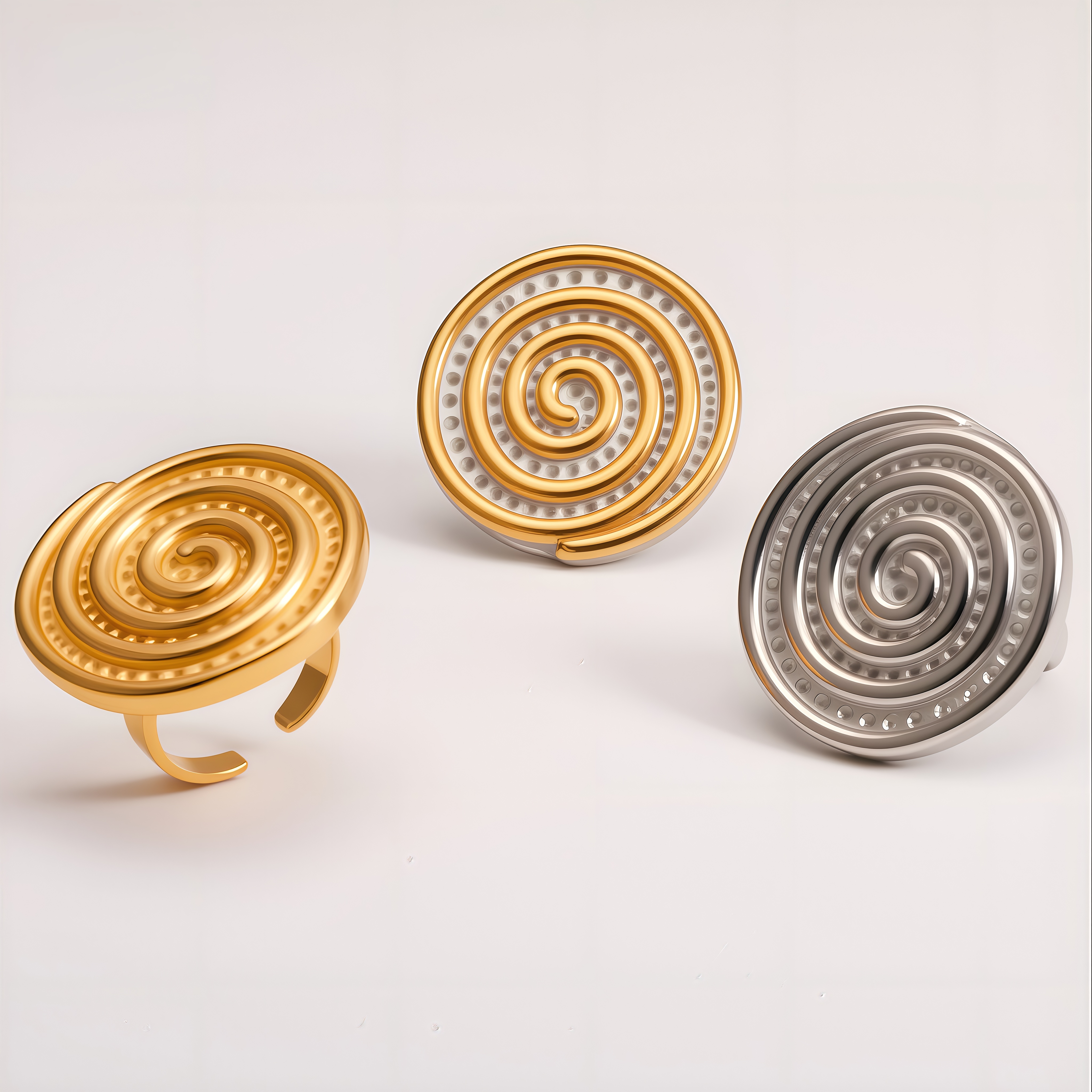 Exquisite Spiral Stainless Steel Ring Minimalist Stylish Design Women Ring | G003783