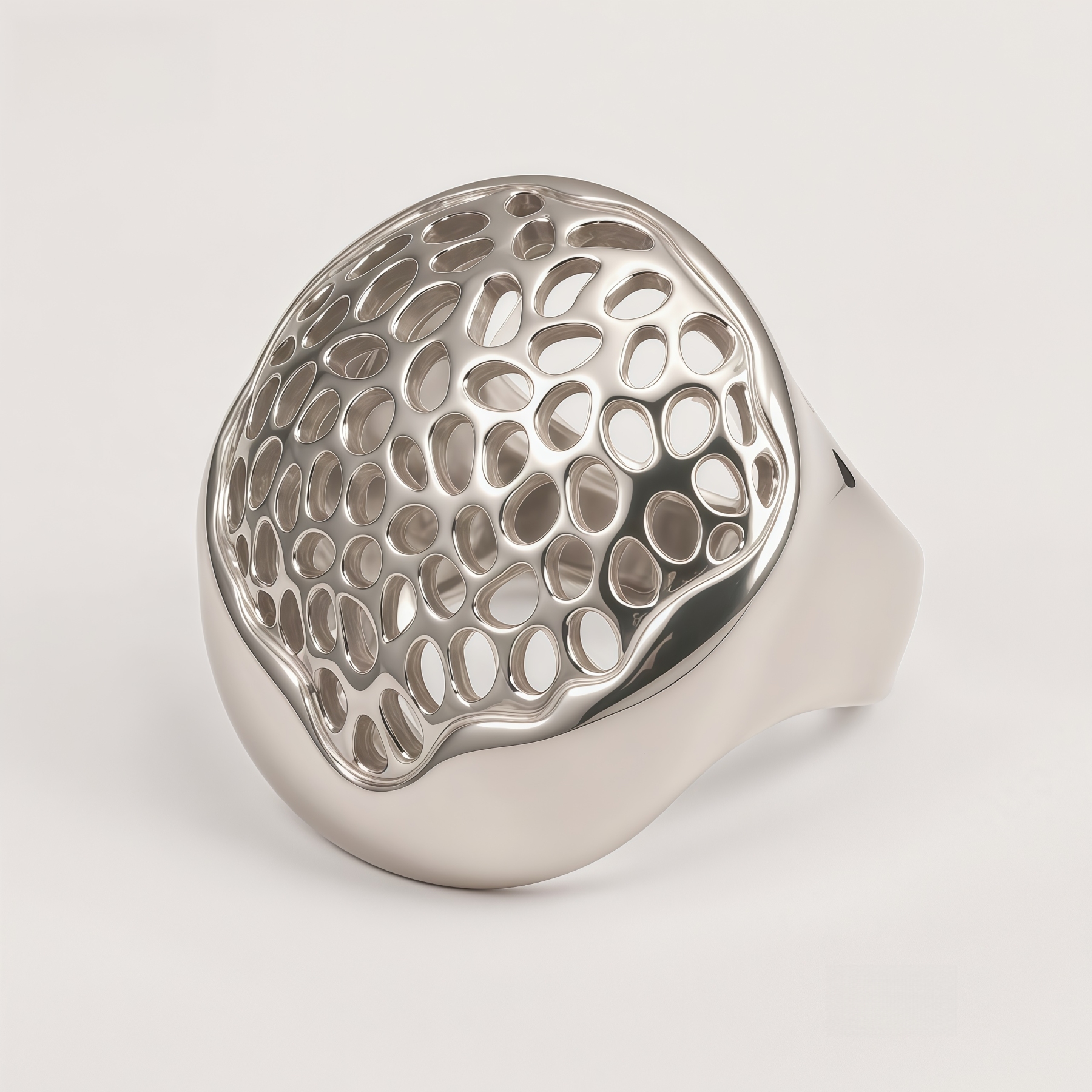 Honeycomb design stainless steel ring Women's ring | ML073