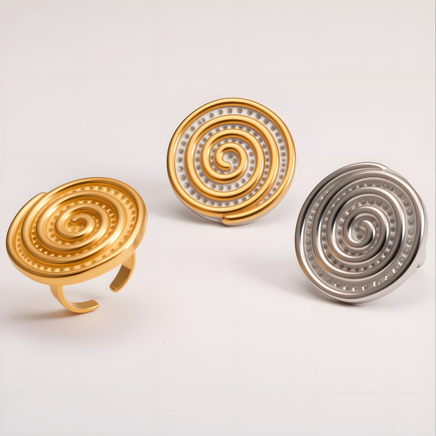 Exquisite Spiral Stainless Steel Ring Minimalist Stylish Design Women Ring | G003783