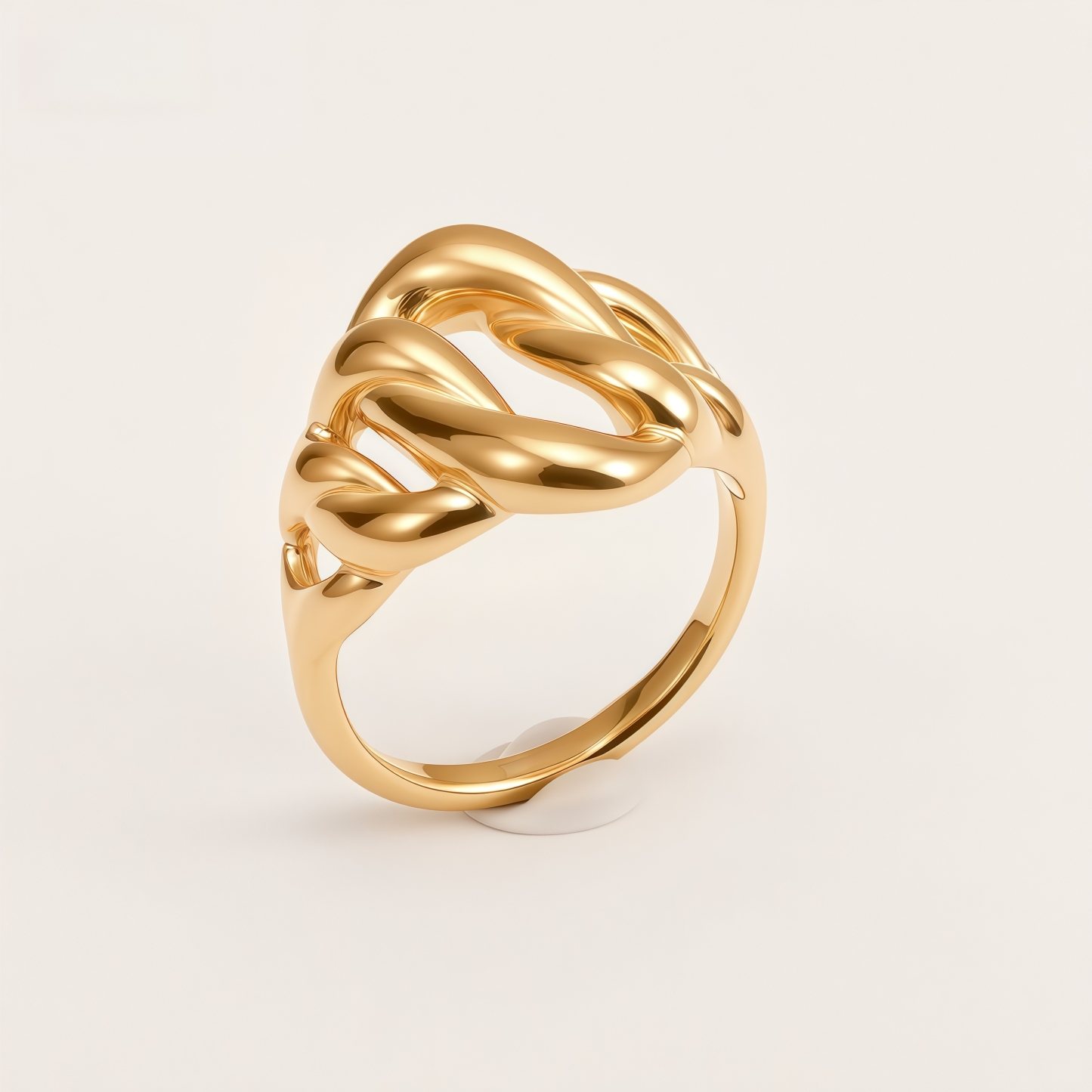 Unique Geometric Braided Stainless Steel Women's Ring | G00545