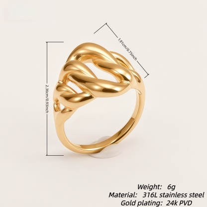  Unique Geometric Braided Stainless Steel Women's Ring | G00545