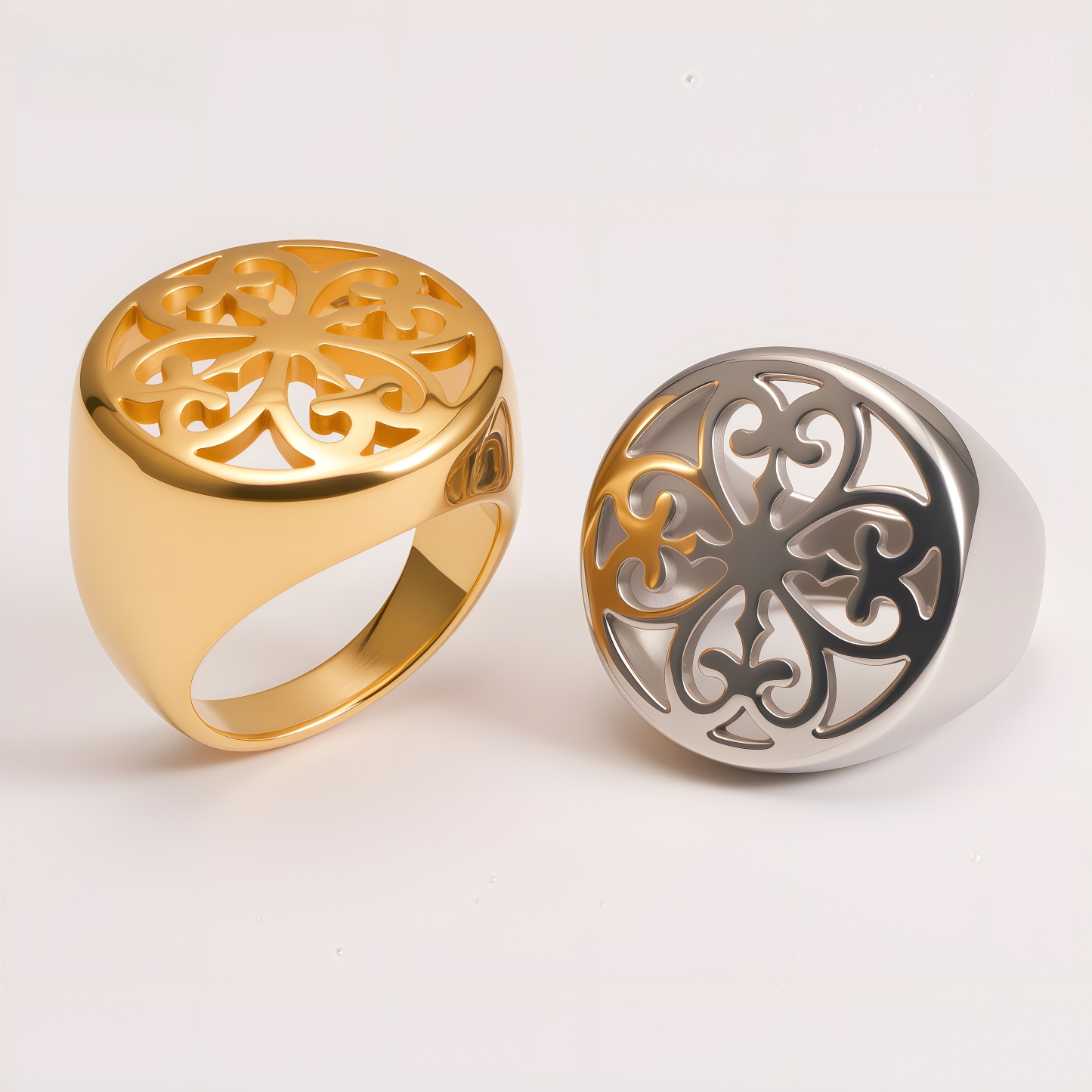 Floral Hollow Golden Ring Vintage Fashion Design for Women | ML078