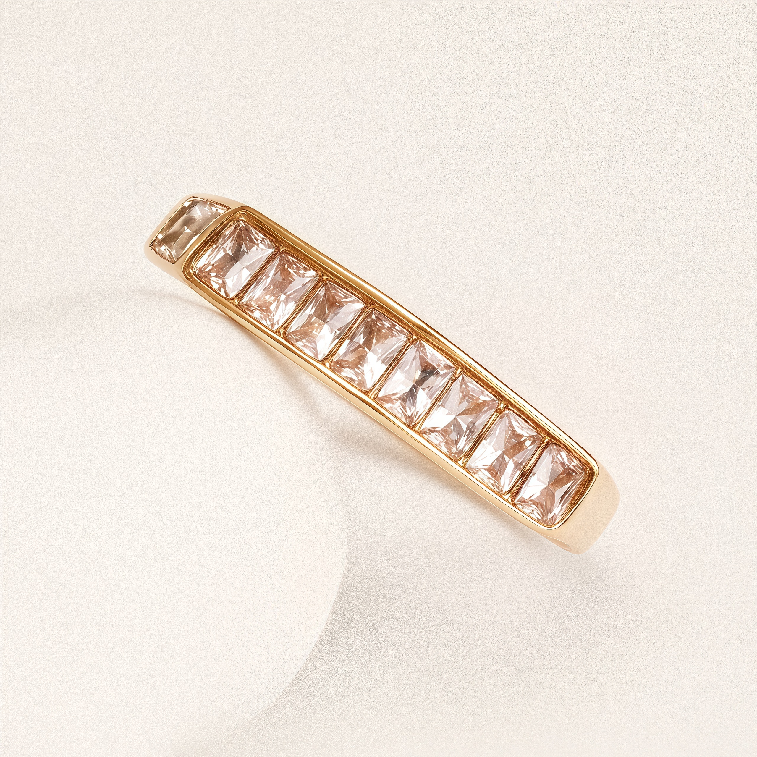 Geometric Square Diamond Stainless Steel Minimalist Luxury Women's Ring | N001986J-JinBaoJewerly