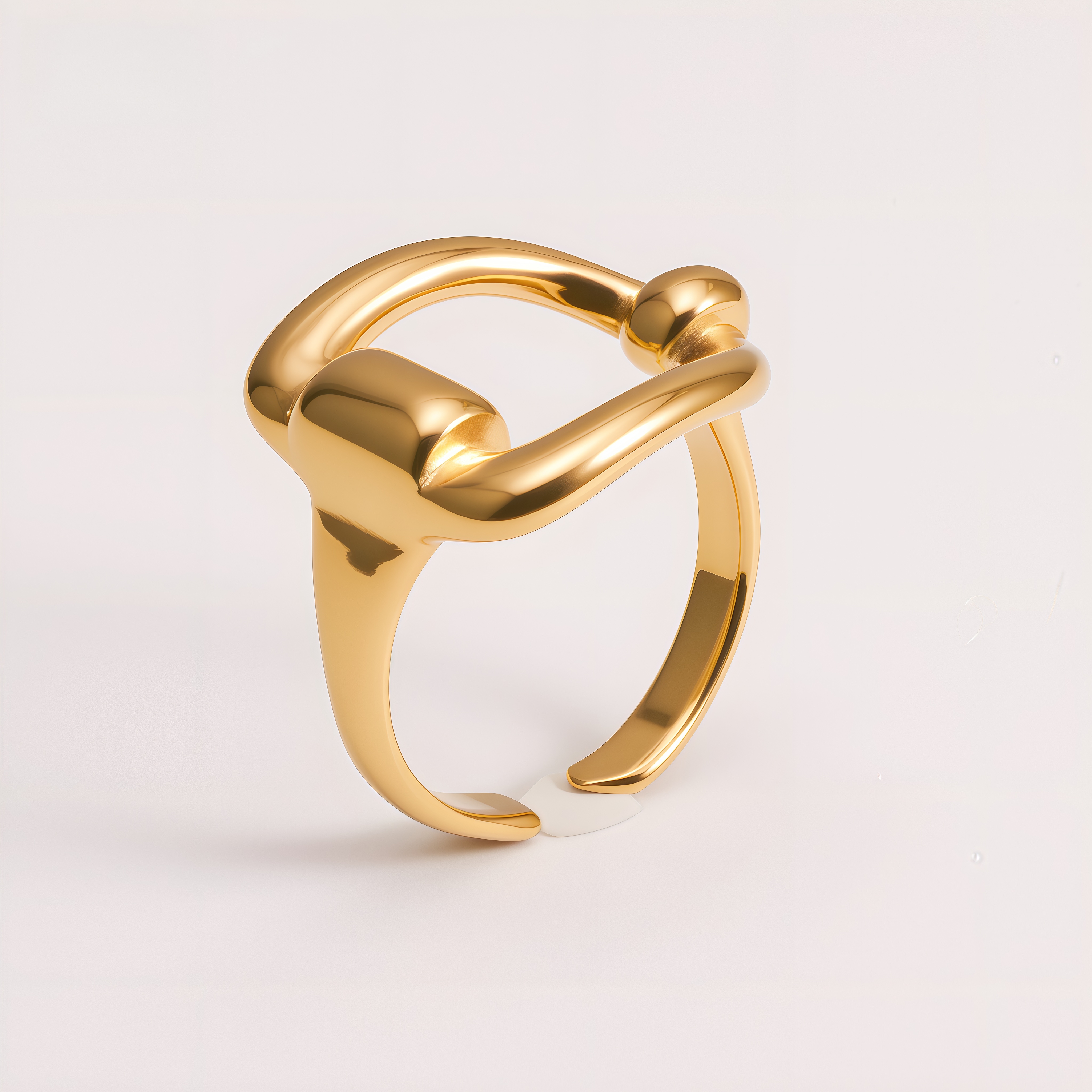 Elegant Buckle Style Ring Stainless Steel Minimalist Design Women Ring | N001334