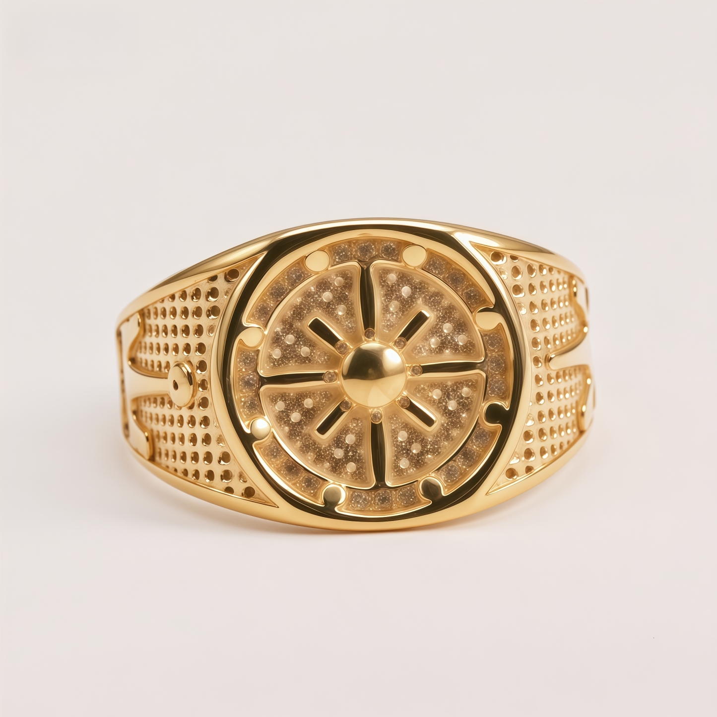 Vintage Anchor & Ship Wheel Signet Statement Men's Ring | G0087