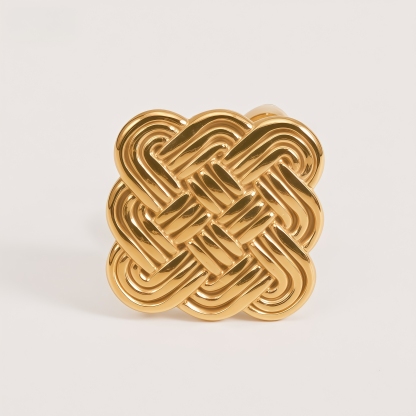 Vintage Stainless Steel Braided Women's Ring | G003598