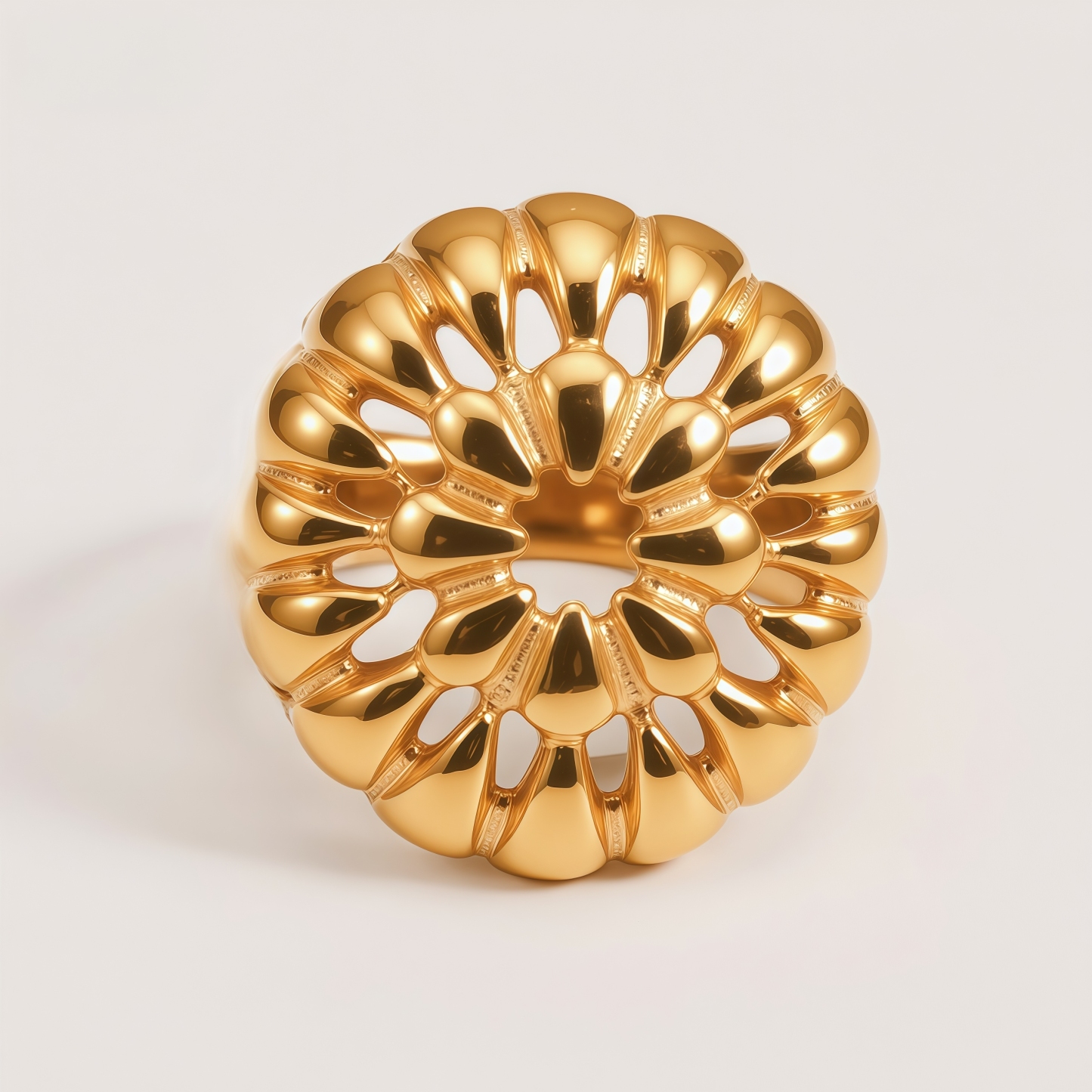 Elegant Flower Shaped Stainless Steel Ring Retro Chic Women Ring | ML089