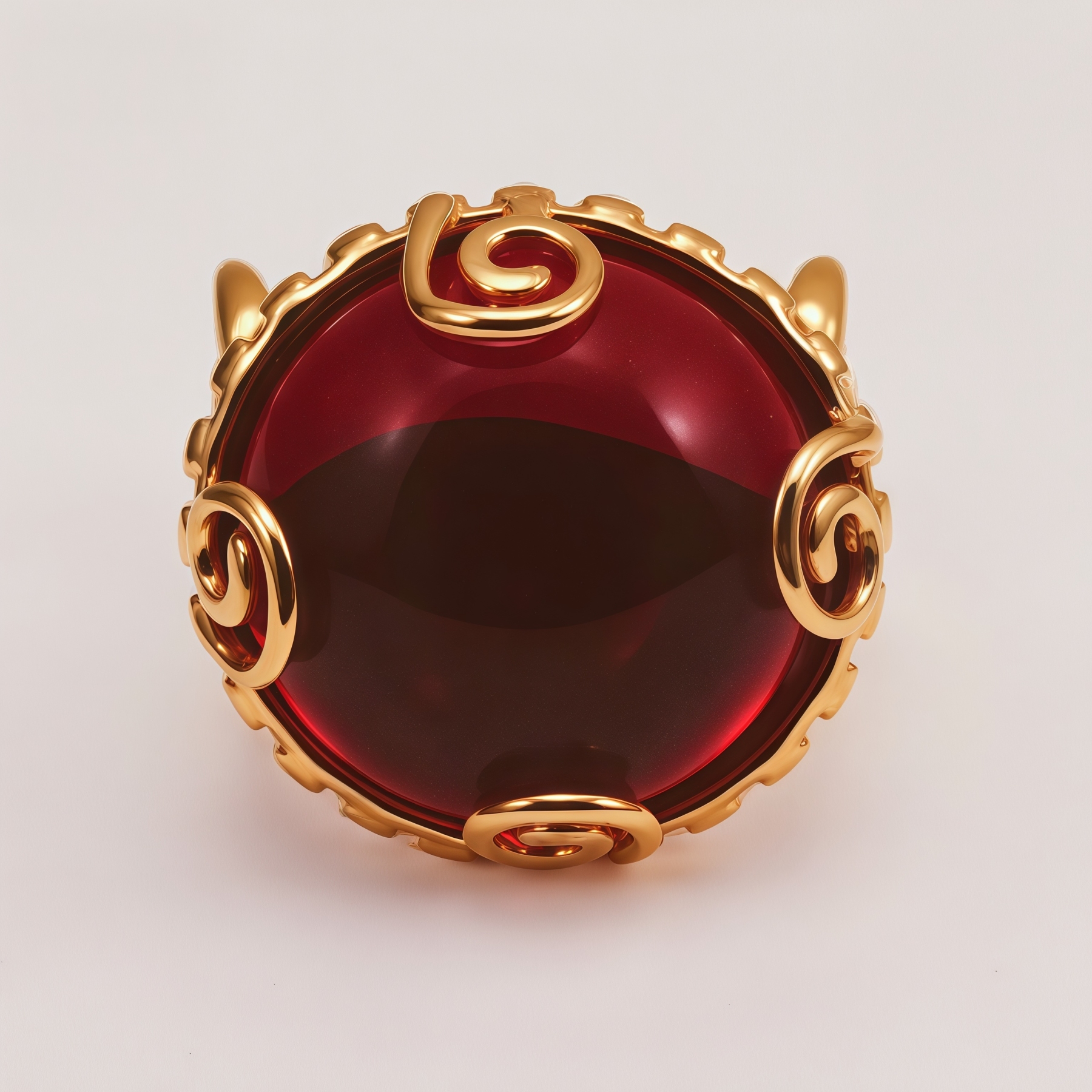 Vintage Hollow Baroque Style Burgundy Sparkling Gemstone Women's Ring | BL1192GYHO