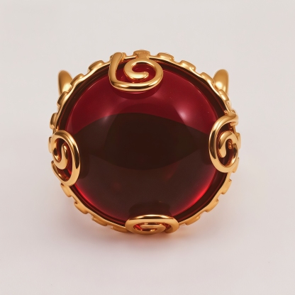Vintage Hollow Baroque Style Burgundy Sparkling Gemstone Women's Ring | BL1192GYHO